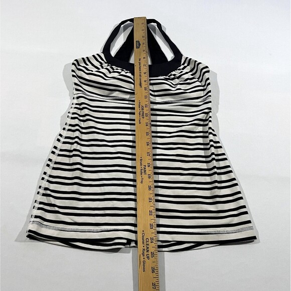 Lululemon Shirt Womens White Black Striped Scoop Me Up Built In Bra Tank Top 6 - Picture 3 of 7